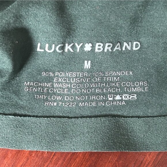 Lucky brand green padded wireless Tshirt lounge bra Medium Preppy Holiday Sport - Picture 6 of 9